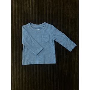 Janie and Jack Baby Boy Solid Blue Long Sleeve Pull-Over Shirt 3-6M NWOT